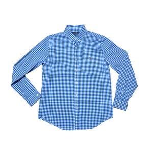 Vineyard Vines Slim Fit Tucker Shirt Mens Small Blue Gingham Button Down Cotton